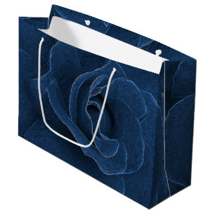 Sacola Para Presentes Grande Rosa do azul de veludo