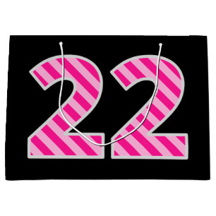 Sacola Para Presentes Grande Rosa do divertimento listrado "22"; 2ò aniversár