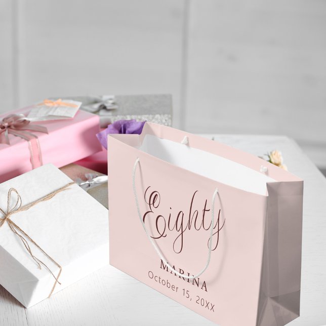 Sacola Para Presentes Grande Rosa dourado script 80 (Criador carregado)