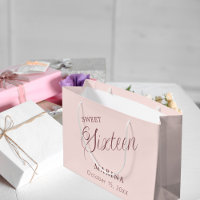 Rosa dourado script Sweet 16
