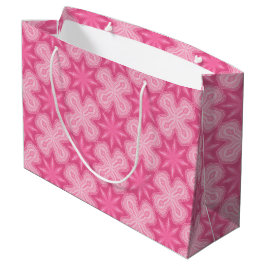 Sacola Para Presentes Grande Rosa E Branco