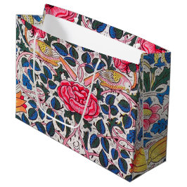 Sacola Para Presentes Grande Rosa e Pássaro, William Morris Large Gift Bag
