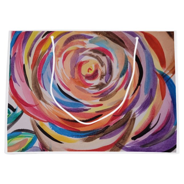 Sacola Para Presentes Grande Rosa Gift Bag (Frente)