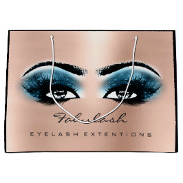 Sacola Para Presentes Grande Rosa Lash Blue Makeup Glitter Beaumetics
