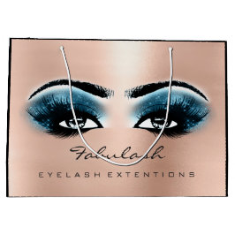 Sacola Para Presentes Grande Rosa Lash Blue Makeup Glitter Beaumetics