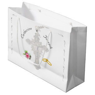 Sacola Para Presentes Grande Rosa nupcial