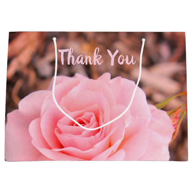 Sacola Para Presentes Grande Rosa Rosa Rosa Bloom (Frente)