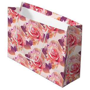 Sacola Para Presentes Grande Rosa Rosa Rosa Rosa Bela Solteiro
