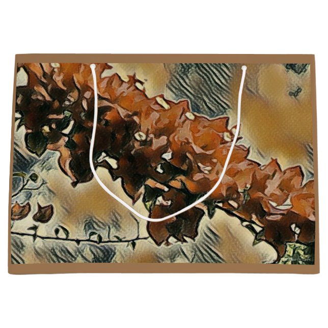 Sacola Para Presentes Grande Rosa Tree Art (Frente)