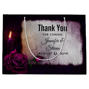 Sacola Para Presentes Grande Rosa, Vela e Casamento de Pergaminho