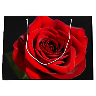 Sacola Para Presentes Grande Rosa vermelha bonita