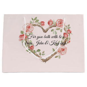 Sacola Para Presentes Grande Rosa Vermelha Romântica Floral Coração Casamento R