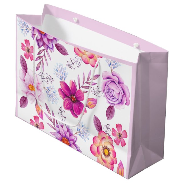 Sacola Para Presentes Grande Rosa violeta (Frente inclinada)