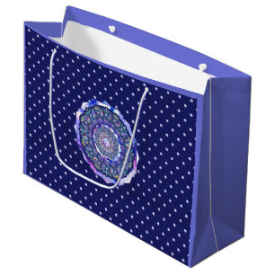 Sacola Para Presentes Grande Rosace Azul