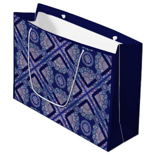 Sacola Para Presentes Grande Rosace Azul