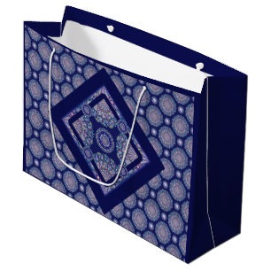 Sacola Para Presentes Grande Rosace Azul