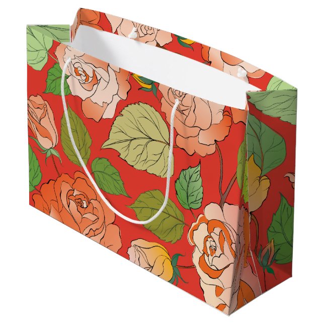 Sacola Para Presentes Grande Rosas 26 (Verso inclinado)