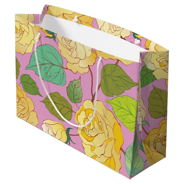 SACOLA PARA PRESENTES GRANDE ROSAS 6 (Verso inclinado)