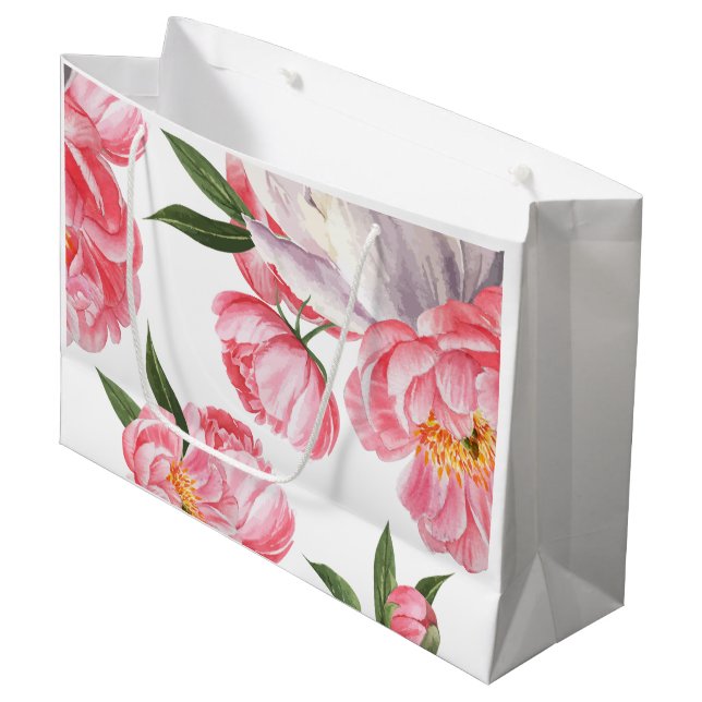 Sacola Para Presentes Grande Rosas bonitas (Frente inclinada)