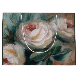 Sacola Para Presentes Grande Rosas Brancas