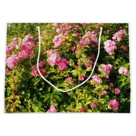 Sacola Para Presentes Grande Rosas Cor-de-Rosa em flor