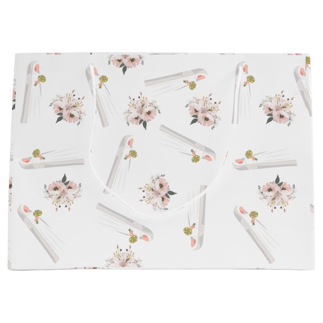 Sacola Para Presentes Grande Rosas de Casamento Muçulmano e Bag de Presente (Frente)