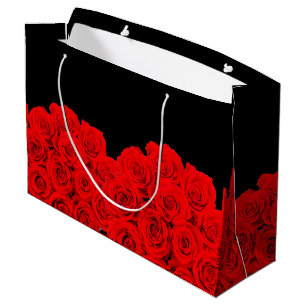 Sacola Para Presentes Grande Rosas vermelhas pretas com ventilador quente