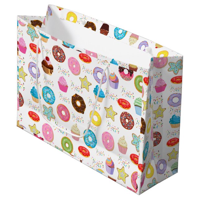 Sacola Para Presentes Grande ROSQUINHA e CUPCAKES (Frente inclinada)