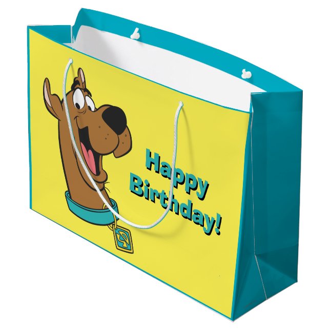 Sacola Para Presentes Grande Rosto Feliz Scooby-Doo (Verso inclinado)