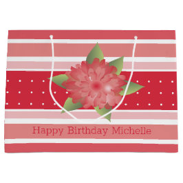 Sacola Para Presentes Grande Rosy Pink Stripe