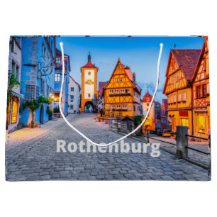 Sacola Para Presentes Grande Rothenburg, Alemanha Street City View