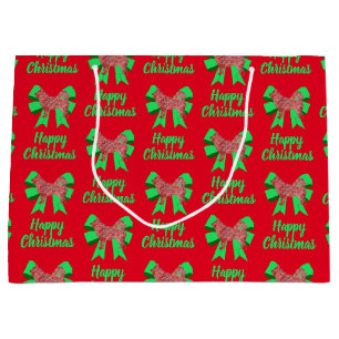 Sacola Para Presentes Grande Rouco Siberian Christmas Dog & Green Arco