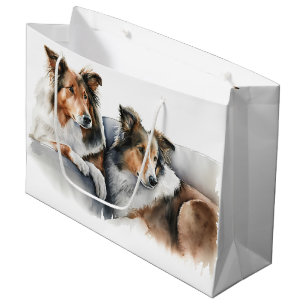 Sacola Para Presentes Grande Rough Collies