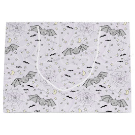 Sacola Para Presentes Grande Roxo Bats Estranho Sexo Bonito Neutro