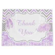 Roxo e Cinza Chevron Ballerina Obrigado