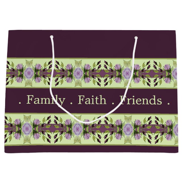 Sacola Para Presentes Grande Roxo Escuro Elegante (Frente)