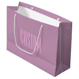 Sacola Para Presentes Grande Roxo Pastel & Rosa Claro | Texto Editável Moderno