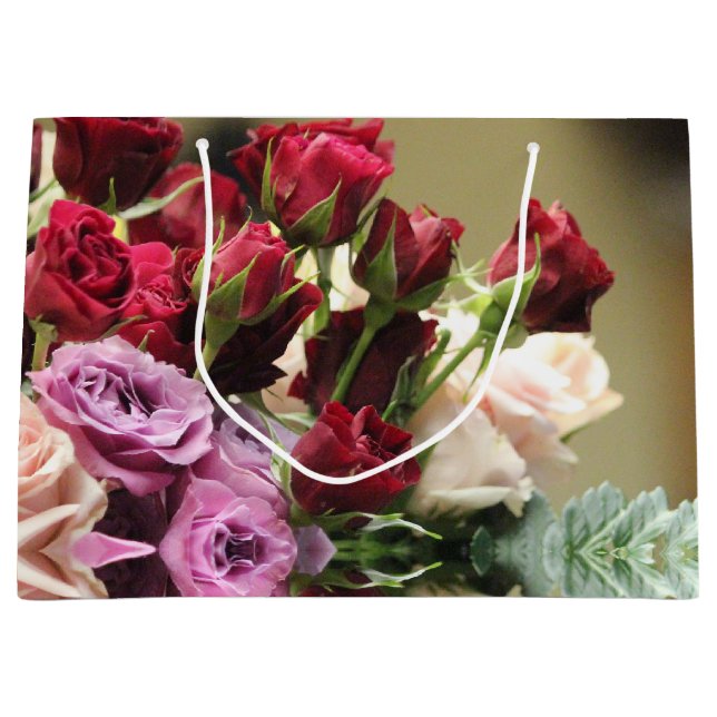 Sacola Para Presentes Grande Roxo Vermelho E Rosa Rosa Rosa (Frente)