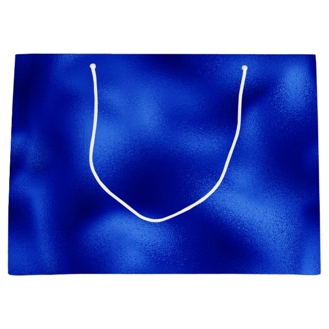 Sacola Para Presentes Grande Royal Blue Foil Hanukkah (Frente)