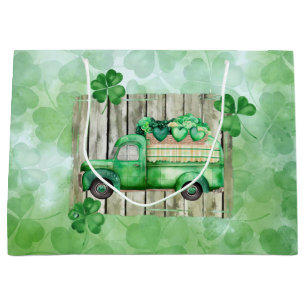 Sacola Para Presentes Grande Rua. O dia de Patrick, o irlandês Clovers Vintage