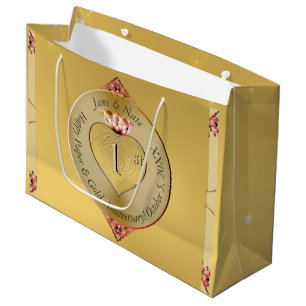 Sacola Para Presentes Grande rua ou Ouro do 50º aniversário de casamento