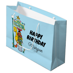Sacola Para Presentes Grande Rua Sésamo Feliz Aniversário