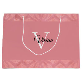 Sacola Para Presentes Grande Ruddy Pink Batik Name Monogrammed