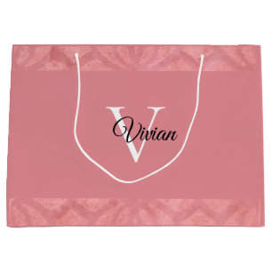 Sacola Para Presentes Grande Ruddy Pink Batik Name Monogrammed