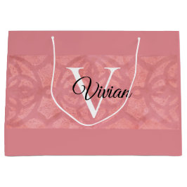 Sacola Para Presentes Grande Ruddy Pink Batik Name Monogrammed