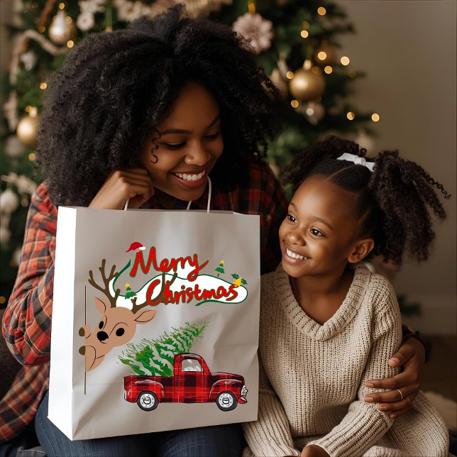 Sacola Para Presentes Grande Rudolph Merry Christmas - Gift Bag (Criador carregado)