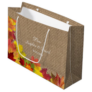 Sacola Para Presentes Grande Rustic Fall Deixa Casamento Burlap