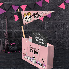 Sacola Para Presentes Grande Saca de Boo para uma Skull-ebração de Halloween