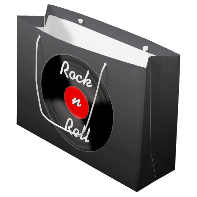 Sacola Para Presentes Grande Saca de Presente de Disco de Vinil Retro (Frente inclinada)