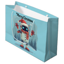 Saca de presente de Natal de robô fofo tecnologia